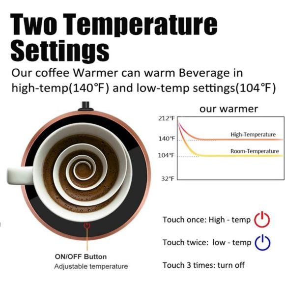 Coffee Mug Warmer - 18Watt Auto Shut Off Cup Warmer for Home Office Desk Use - Picture 3 of 7